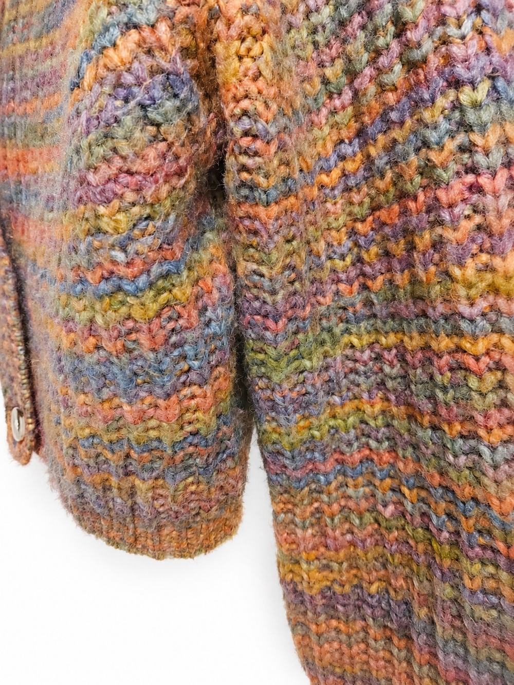 Moon & Madison Multicolor Chunky Knit Cardigan Sweater M - Picture 7 of 11